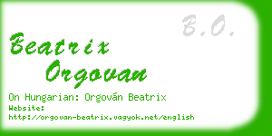 beatrix orgovan business card